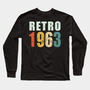 58th Birthday Gifts Year Old - Retro 1963 T-Shirt Long Sleeve T-Shirt
